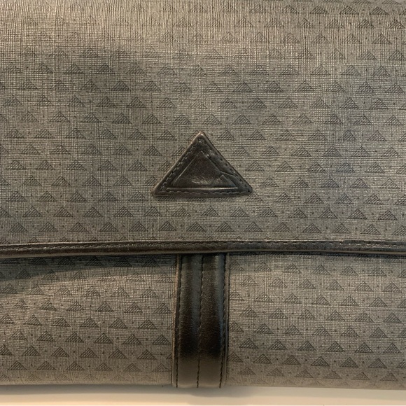 Vintage Liz Claiborne Gray Black Leather Crossbody Shoulder Bag Purse Wallet Set - Picture 4 of 16